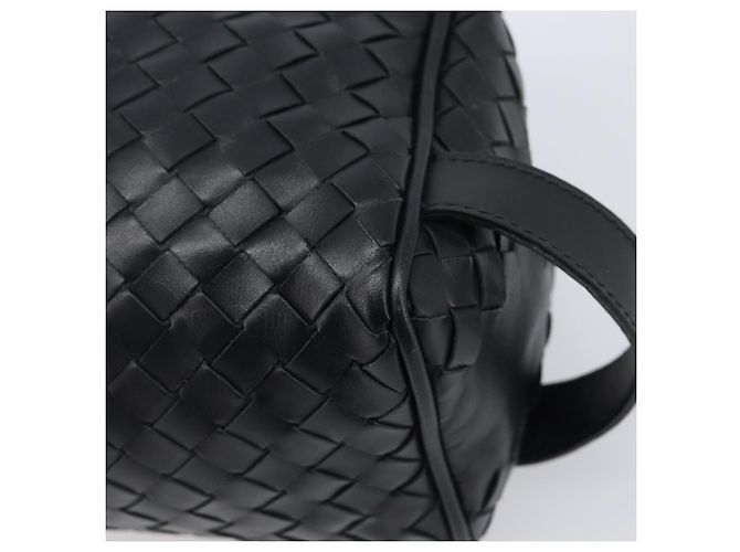 Borsa a pochette BOTTEGA VENETA INTRECCIATO in pelle nera e argento 244706 Auth 204700V Nero - vista 15