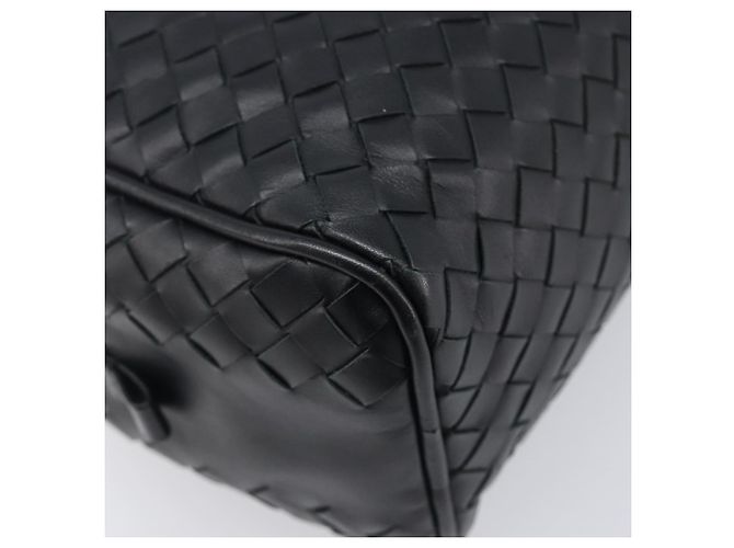 Borsa a pochette BOTTEGA VENETA INTRECCIATO in pelle nera e argento 244706 Auth 204700V Nero - vista 16