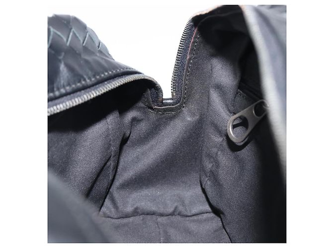 Borsa a pochette BOTTEGA VENETA INTRECCIATO in pelle nera e argento 244706 Auth 204700V Nero - vista 20