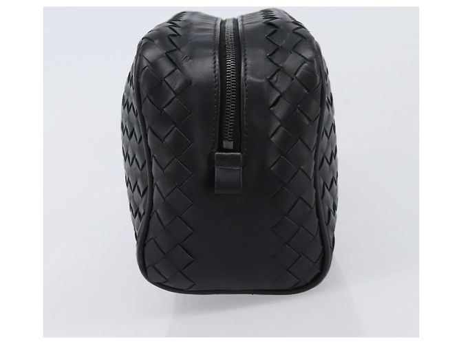 Borsa a pochette BOTTEGA VENETA INTRECCIATO in pelle nera e argento 244706 Auth 204700V Nero - vista 3