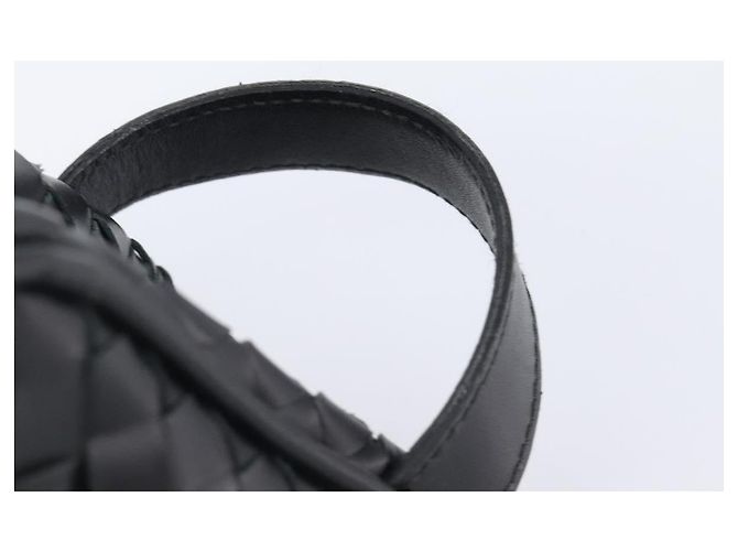 Borsa a pochette BOTTEGA VENETA INTRECCIATO in pelle nera e argento 244706 Auth 204700V Nero - vista 8