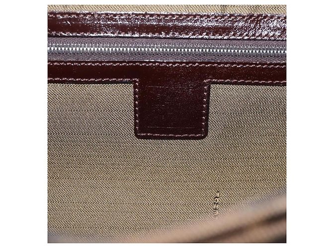Bolsa de Ombro FENDI Zucca Canvas Mamma Baguette Preta Castanha Auth BA15806V Marrom Preto - vista 18
