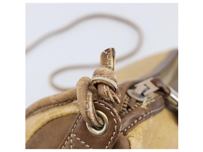 Borsa a tracolla LOEWE in pelle beige tono oro Auth 204654 - vista 10