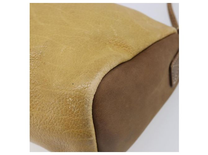 Borsa a tracolla LOEWE in pelle beige tono oro Auth 204654 - vista 11