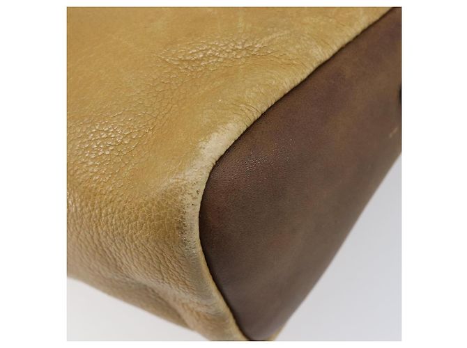 Borsa a tracolla LOEWE in pelle beige tono oro Auth 204654 - vista 16