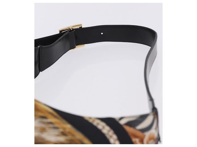 Borsa a mano Salvatore Ferragamo Leopard Nylon Pelle Beige Gold Auth am12601V D'oro - vista 15