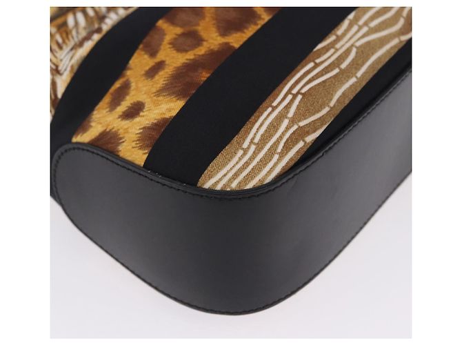 Borsa a mano Salvatore Ferragamo Leopard Nylon Pelle Beige Gold Auth am12601V D'oro - vista 18