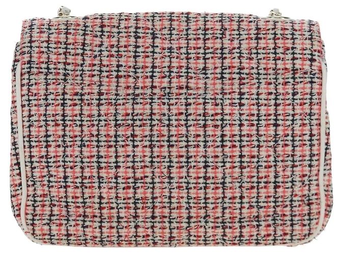 Borsa a tracolla con catena CHANEL Flap Pouch Tweed Rossa CC Tono Oro Auth 167617SM Rosso - vista 2