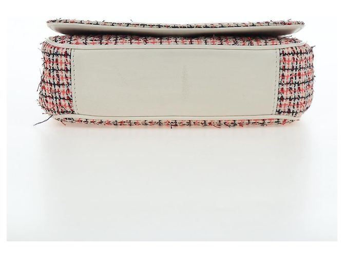Borsa a tracolla con catena CHANEL Flap Pouch Tweed Rossa CC Tono Oro Auth 167617SM Rosso - vista 5