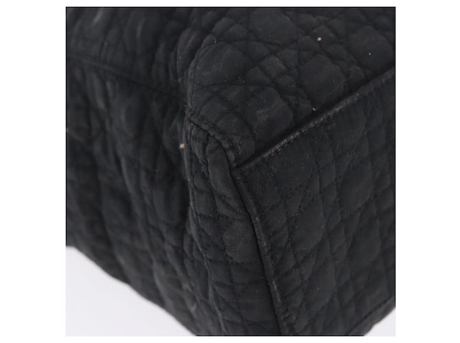 Borsa Christian Dior Lady Dior Canage Canvas Black Gold Auth 201352 Nero D'oro - vista 10