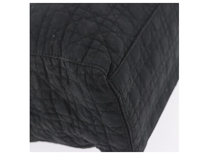 Borsa Christian Dior Lady Dior Canage Canvas Black Gold Auth 201352 Nero D'oro - vista 21