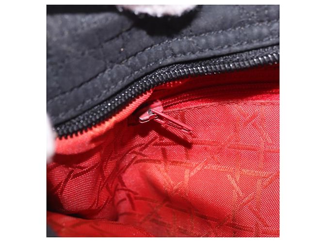 Borsa Christian Dior Lady Dior Canage Canvas Black Gold Auth 201352 Nero D'oro - vista 30