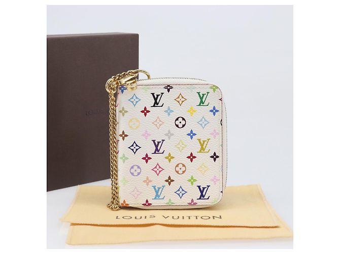 LOUIS VUITTON Monogram Multicolor Agenda Mini Zipper White R21046 Auth 167616V Bianco - vista 12