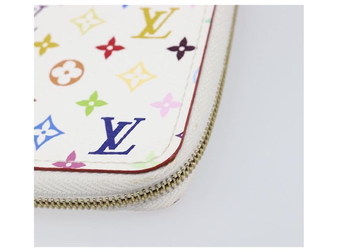 LOUIS VUITTON Monogram Multicolor Agenda Mini Zipper White R21046 Auth 167616V Bianco - vista 14