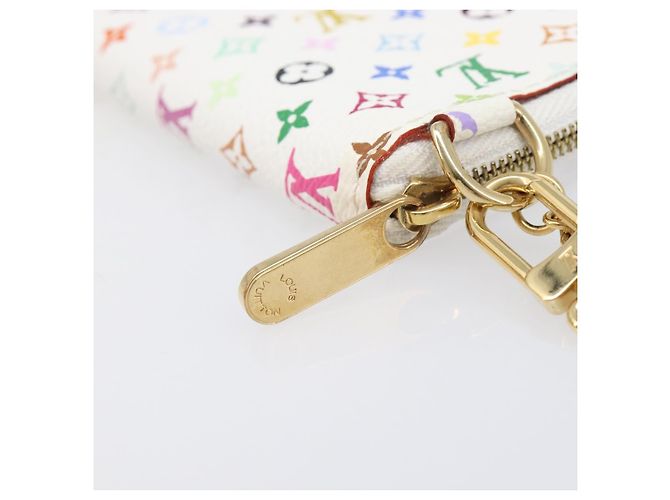 LOUIS VUITTON Monogram Multicolor Agenda Mini Zipper White R21046 Auth 167616V Bianco - vista 18