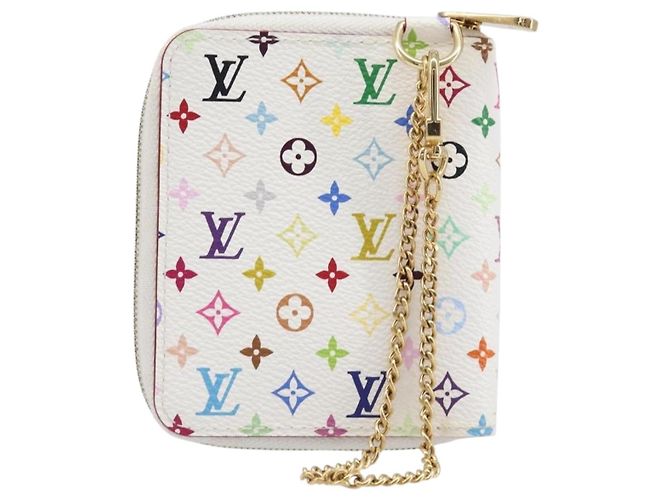 LOUIS VUITTON Monogram Multicolor Agenda Mini Zipper White R21046 Auth 167616V Bianco - vista 2