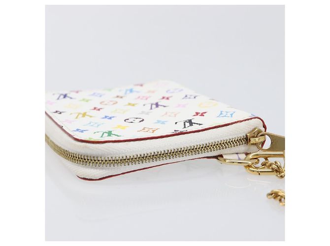 LOUIS VUITTON Monogram Multicolor Agenda Mini Zipper White R21046 Auth 167616V Bianco - vista 5