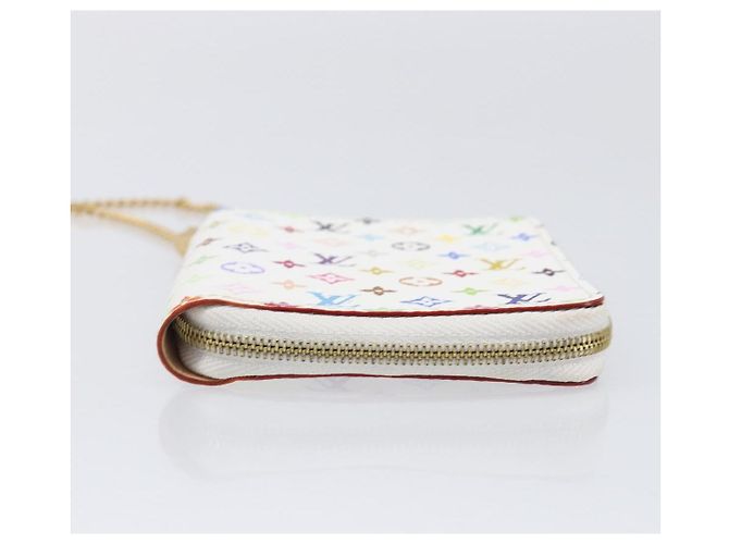 LOUIS VUITTON Monogram Multicolor Agenda Mini Zipper White R21046 Auth 167616V Bianco - vista 6