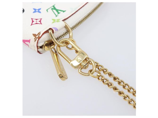 LOUIS VUITTON Monogram Multicolor Agenda Mini Zipper White R21046 Auth 167616V Bianco - vista 8