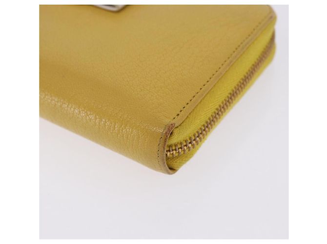 Cartera larga Miu Miu de piel Amarillo Oro Auth 200735A Dorado - vista 15