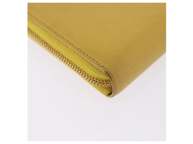 Cartera larga Miu Miu de piel Amarillo Oro Auth 200735A Dorado - vista 16