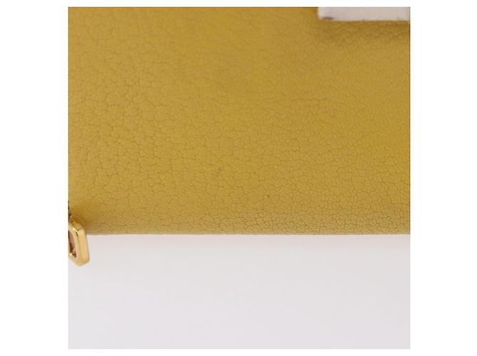 Cartera larga Miu Miu de piel Amarillo Oro Auth 200735A Dorado - vista 2