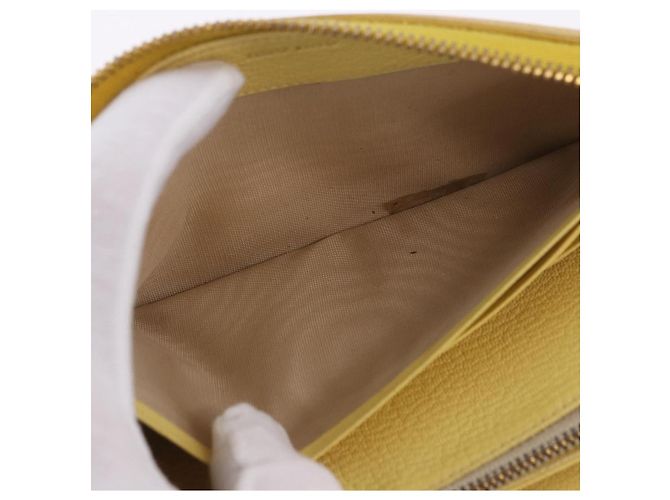 Cartera larga Miu Miu de piel Amarillo Oro Auth 200735A Dorado - vista 22