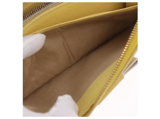 Cartera larga Miu Miu de piel Amarillo Oro Auth 200735A Dorado - vista 27