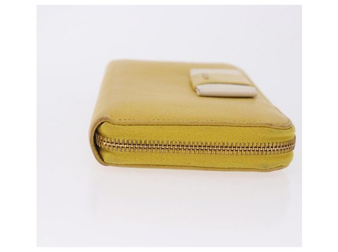 Cartera larga Miu Miu de piel Amarillo Oro Auth 200735A Dorado - vista 6