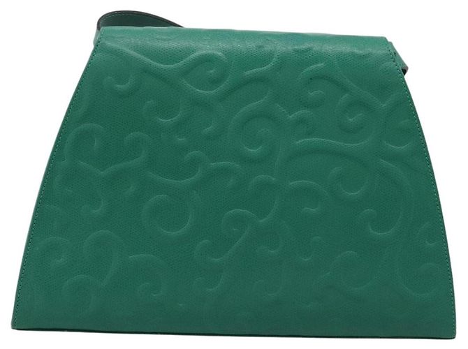 Autre Marque Borsa a tracolla SAINT LAURENT Pelle Verde Tono Oro Auth 202964 - vista 2