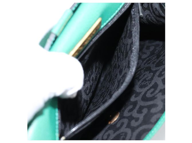 Autre Marque Borsa a tracolla SAINT LAURENT Pelle Verde Tono Oro Auth 202964 - vista 22