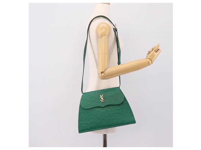 Autre Marque Borsa a tracolla SAINT LAURENT Pelle Verde Tono Oro Auth 202964 - vista 23