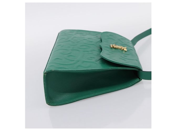 Autre Marque Borsa a tracolla SAINT LAURENT Pelle Verde Tono Oro Auth 202964 - vista 4
