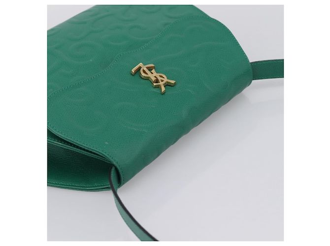 Autre Marque Borsa a tracolla SAINT LAURENT Pelle Verde Tono Oro Auth 202964 - vista 6