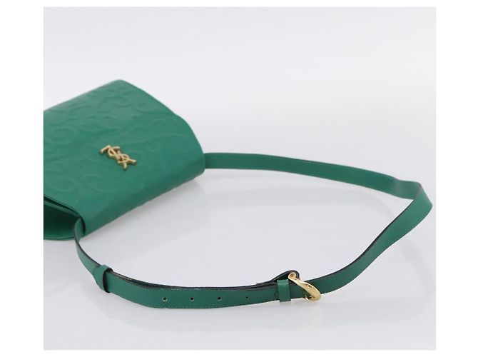 Autre Marque Borsa a tracolla SAINT LAURENT Pelle Verde Tono Oro Auth 202964 - vista 7