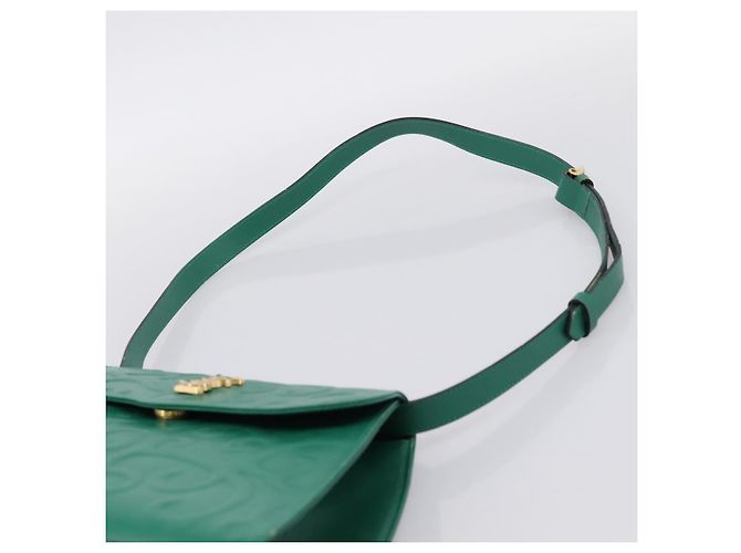 Autre Marque Borsa a tracolla SAINT LAURENT Pelle Verde Tono Oro Auth 202964 - vista 8