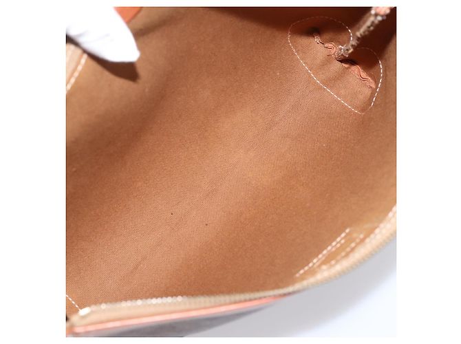 Céline Borsa a pochette CELINE Macadam PVC Pelle Marrone Oro Auth 201520A D'oro - vista 11