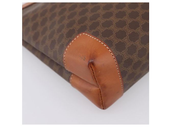 Céline Borsa a pochette CELINE Macadam PVC Pelle Marrone Oro Auth 201520A D'oro - vista 14