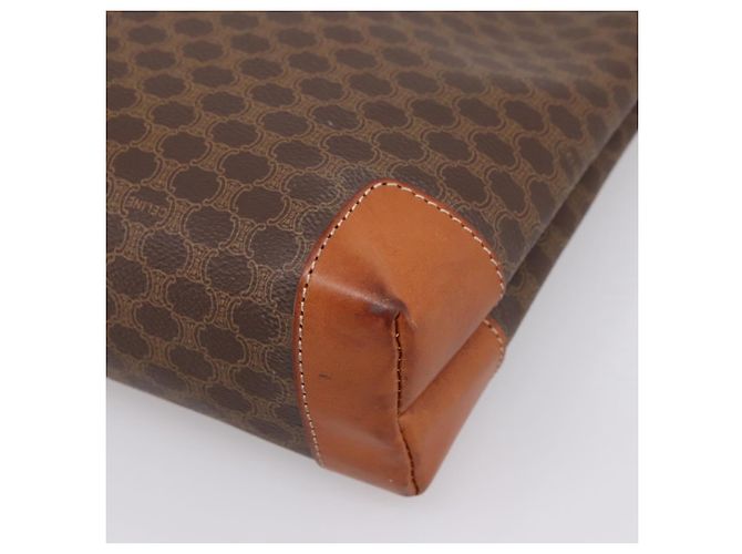 Céline Borsa a pochette CELINE Macadam PVC Pelle Marrone Oro Auth 201520A D'oro - vista 15