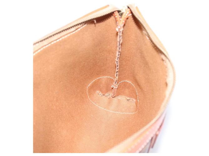 Céline Borsa a pochette CELINE Macadam PVC Pelle Marrone Oro Auth 201520A D'oro - vista 18