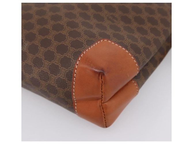 Céline Borsa a pochette CELINE Macadam PVC Pelle Marrone Oro Auth 201520A D'oro - vista 7