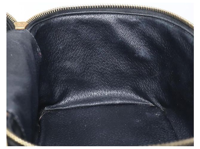 Céline CELINE Macadam Canvas Vanity Handtasche PVC Leather Black Gold Auth 201453A Schwarz Golden - Ansicht 23