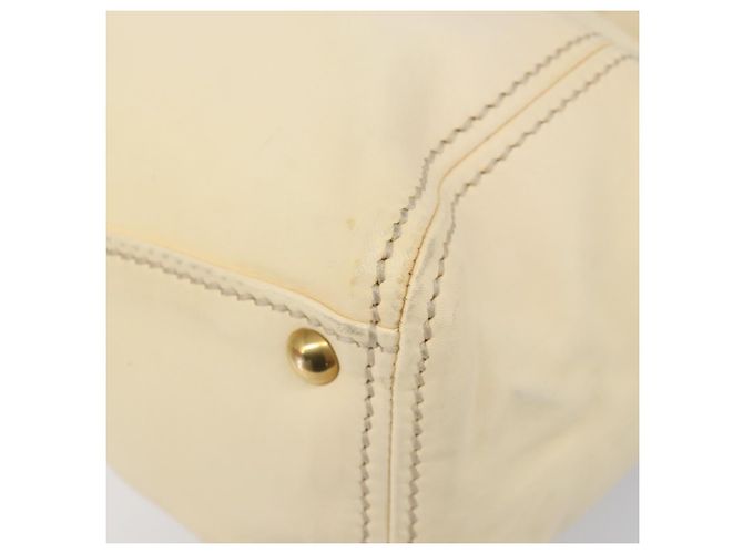 Borsa a mano Miu Miu Leather Ivory Gold Auth 202657A D'oro Crudo - vista 15