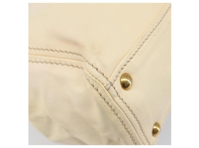 Borsa a mano Miu Miu Leather Ivory Gold Auth 202657A D'oro Crudo - vista 16
