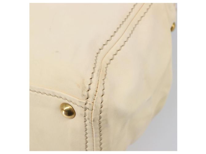Borsa a mano Miu Miu Leather Ivory Gold Auth 202657A D'oro Crudo - vista 17