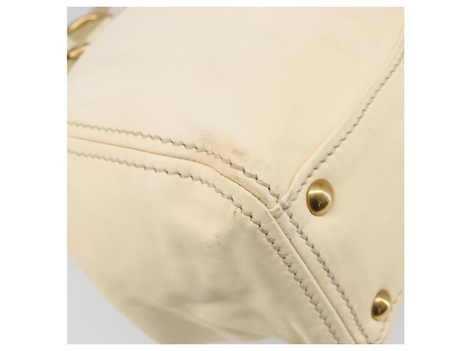 Borsa a mano Miu Miu Leather Ivory Gold Auth 202657A D'oro Crudo - vista 18