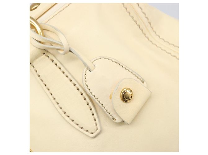 Borsa a mano Miu Miu Leather Ivory Gold Auth 202657A D'oro Crudo - vista 20