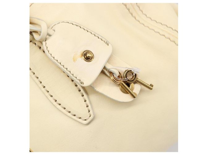 Borsa a mano Miu Miu Leather Ivory Gold Auth 202657A D'oro Crudo - vista 21