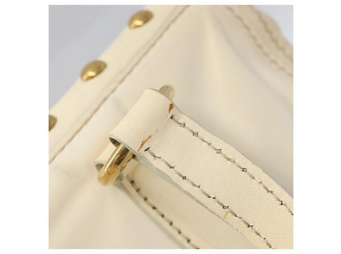 Borsa a mano Miu Miu Leather Ivory Gold Auth 202657A D'oro Crudo - vista 9