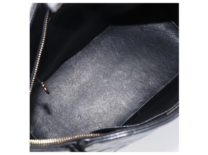 CHANEL COCO Mark Standard Tote Bag aus Lackleder Schwarz Gold CC Auth ki6845M Golden - Ansicht 10